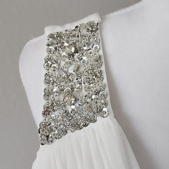 Conail Coco Women Ruched Waist Rhinestone Casual Tulle Long Dress - Picture 5 of 16